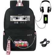 Roffatide Anime Hunter x Hunter Printed Backpack with USB Charging Port & Headphone Port