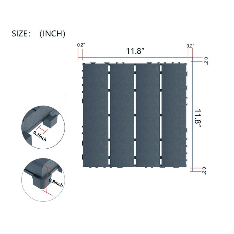Miniyam 44 Pcs Interlocking Deck Tiles, 12