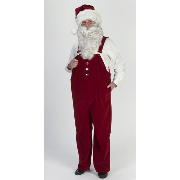 The Costume Center 7-piece Burgundy Velvet Overall Santa Claus Christmas Suit - Adult Size XXXL