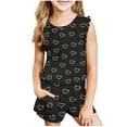 thumbnail image 2 of Nskgu Girls Summer Outfits Cute T-Shirt and Shorts Set with Side Pockets Two Piece Shorts Set Sleeveless Tank Tops Sets 3-14 Years, 2 of 8