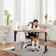 Walsunny Electric Standing Desk, Height Adjustable Desk 55 x 24 Ergonomic Stand Up Desk with Electric Lift & Memory Preset for Home Office, Walnut & Black