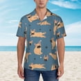 thumbnail image 4 of Bixox Men's Hawaiian Shirts Men's French Bulldog Yoga Print Short-Sleeve Shirt-Small, 4 of 8