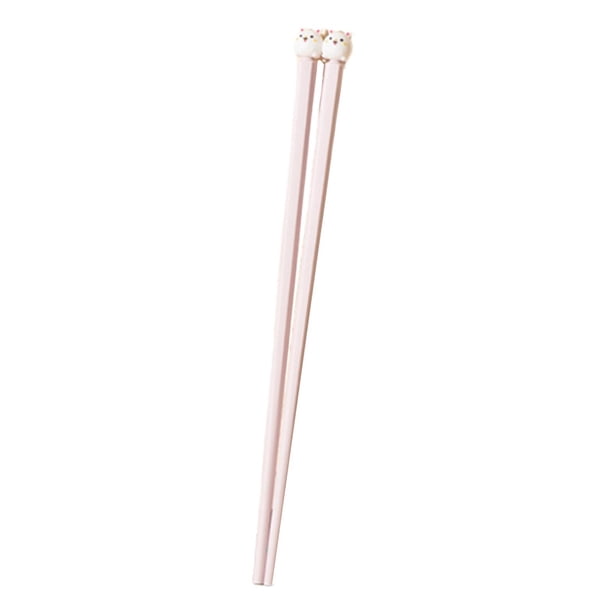 2 palillos chinos para niños, bonitos y fáciles de usar, reutilizables, de fibra de vidrio. Rosa