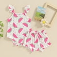 thumbnail image 3 of Bagilaanoe 2pcs Newborn Baby Boy Girl Shorts Set Sleeveless Print Romper Tops + Shorts 3M 6M 12M 18M 24M Infant Casual Summer Clothes, 3 of 7