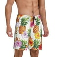 thumbnail image 2 of Fotbe Hawaiian Pineappl Pajama Shorts for Men, Men's Pajama Bottoms, Sleepwear,Short Pajama Pants-Small, 2 of 9