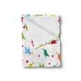 thumbnail image 2 of Birds Soft Flannel Fleece Blanket, Pattern with Flying Birds Carrying Heart Branches Love Valentines Day Inspired Print, Cozy Plush for Indoor and Outdoor Use, 50" x 70", Multicolor, by Ambesonne, 2 of 5