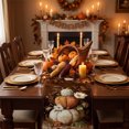 thumbnail image 4 of Fall Table Runner,13x72 Inch Pumpkins Fall Decorations for Home Party,Thanksgiving Dinner Table Centerpiece Layout,Seasonal Kitchen Decor,Wine, 4 of 6