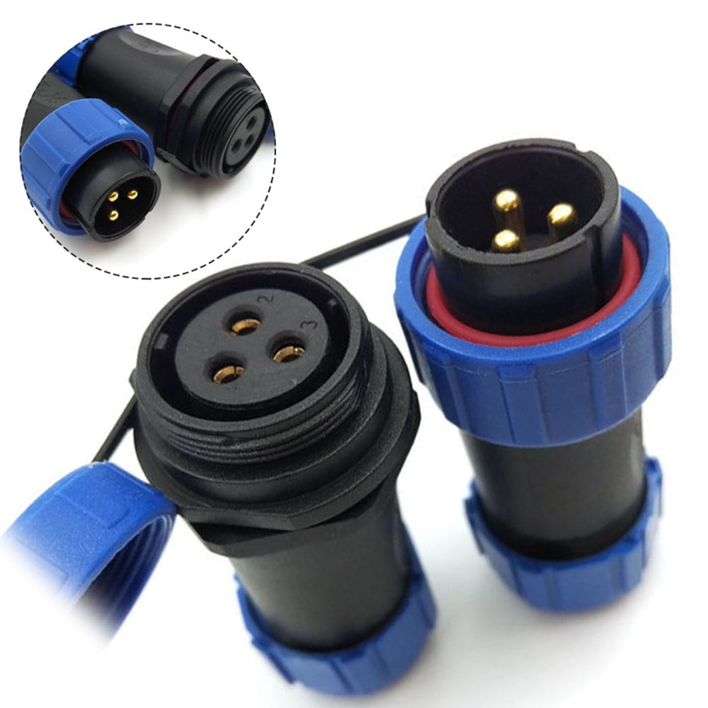 and Other Indoor/Outdoor Circular Connector Car 3 Pin Connector Aviation Cable Connector for Industrial Waterproof Electrical Connectors Power Solder, Metal+Plastic Male Female Plug Socket 