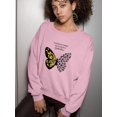 thumbnail image 2 of Leopard Butterfly Quote Sweatshirt Women -Image by Shutterstock, Female Large, 2 of 4