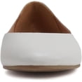 thumbnail image 3 of kreme Soda Women Shoes Ballet Flat Comfortable Gel Insole Round Toe White PU (White, 5.5), 3 of 5