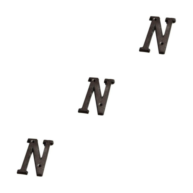 Ruiboury Metal Letters House Numbers Not Easy To Fade Easy To Install Metal House Number Plaque Iron Decoration Doorplate B17--N 3Set