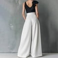 thumbnail image 5 of Women's High Waist Wide Leg Pants Elegant Pleated Work Business Casual Suit Trousers by Yigetop White M, 5 of 7