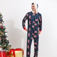 thumbnail image 3 of 2023 Christmas Family Matching Outfits Elk Allover Print Mom Dad Kids Baby Zipper Hooded Jumpsuit Cute Sleepwear Romper Pajamas, 3 of 4