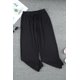 thumbnail image 4 of ABPHQTO Pantalones casuales sin cordones con cintura elástica y cordón negro para mujer con bolsillos, 4 of 5