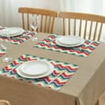 thumbnail image 6 of Placemats Set Of 4 Linen Durable Table Place Mats Colorful Wave Stripe Dinner Mats for Party Kitchen Dining Decoration, 6 of 7