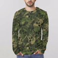 thumbnail image 5 of Long Sleeve Shirts for Men - Green Camouflage Skull Crew Neck Casual Mens Long Sleeve T Shirts, Basic Pullover Tee Shirts for Workout Work, 5 of 6