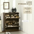 thumbnail image 4 of HOMCOM Armoire à Chaussures avec 2 Tiroirs Basculants Tablettes Ajustables pour 12 Paires, 4 of 10