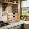 thumbnail image 3 of Wooden Wrap Dispenser with Built-in Cutter Organizes Wrap Foil and Wax Paper for Kitchen Storage, 3 of 5