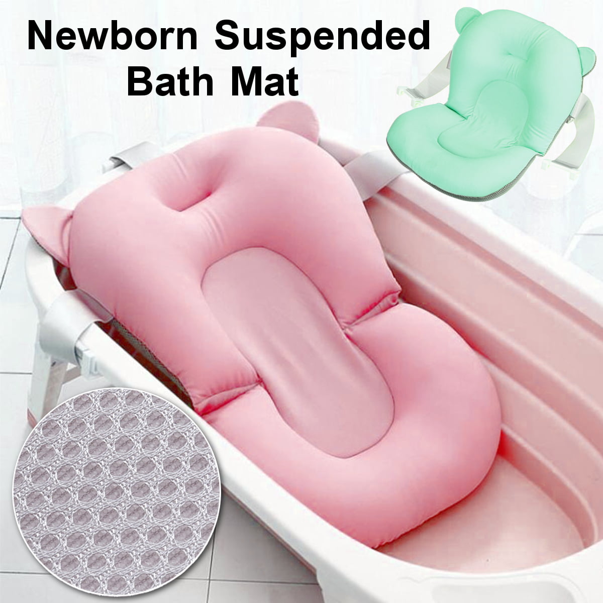 Infant Bath Pad Newborn Anti-Slip Bath Cushion Floating Bather Bathtub Pad for Baby DaMohony Baby Bath Pillow