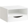 Modern Floating Shelf and Side Table; 12.5 x 10 x 7; Natural Wood; Modern Minimalist Floating End Table for Storage and Display