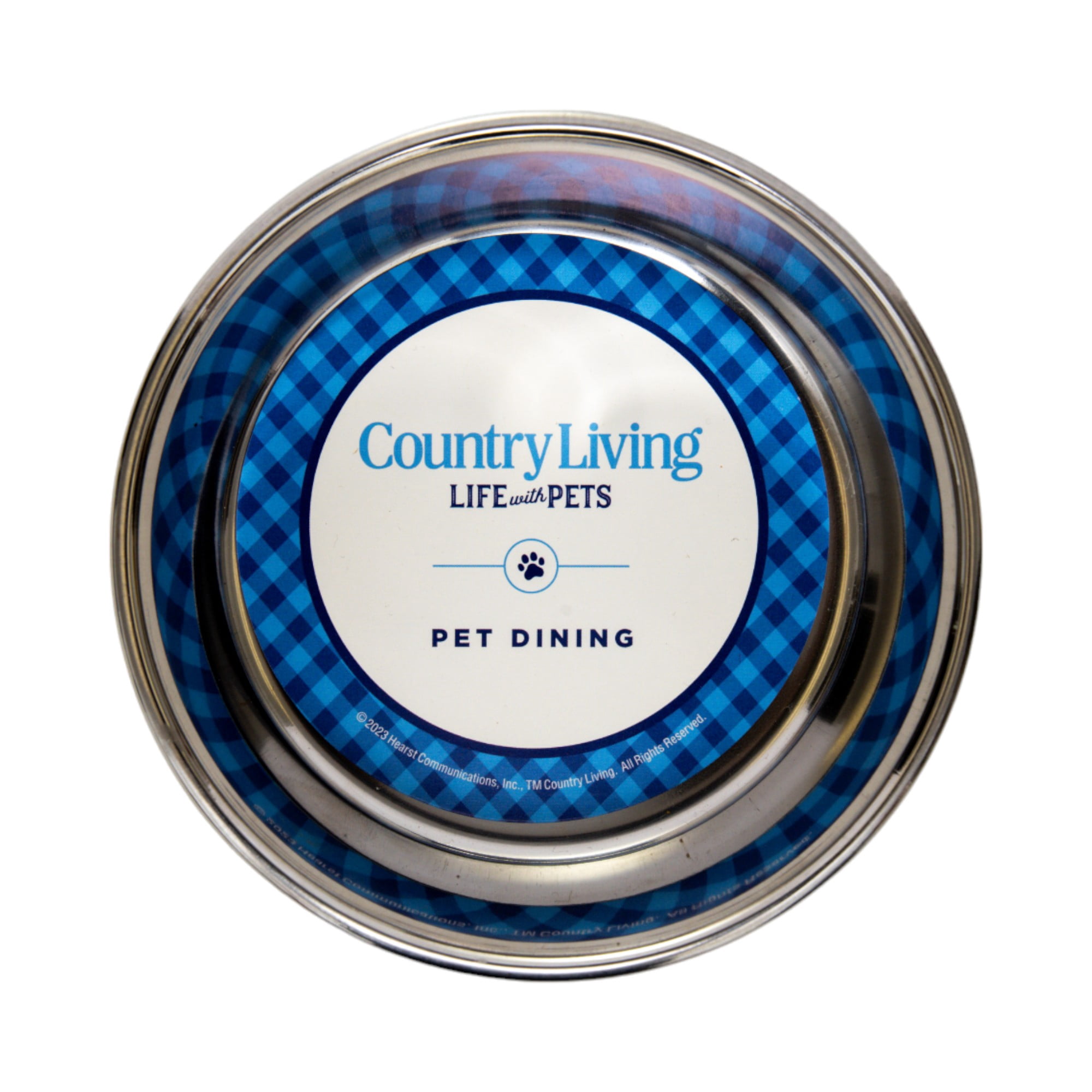 Country Living Set of 2 Stainless Steel Farmhouse Style Dog Bowls