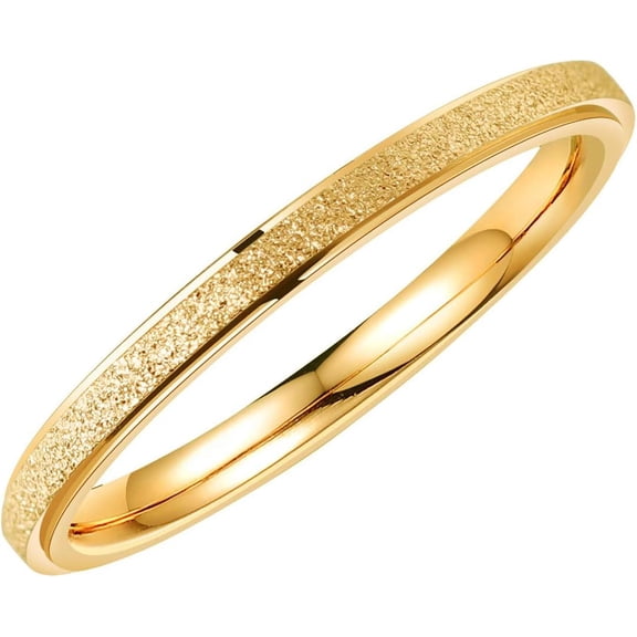 Jiaoiudi Women's Stainless Steel 2mm Thin Stacking Midi Rings Finish Engagement Wedding Bands Size 3 to 10