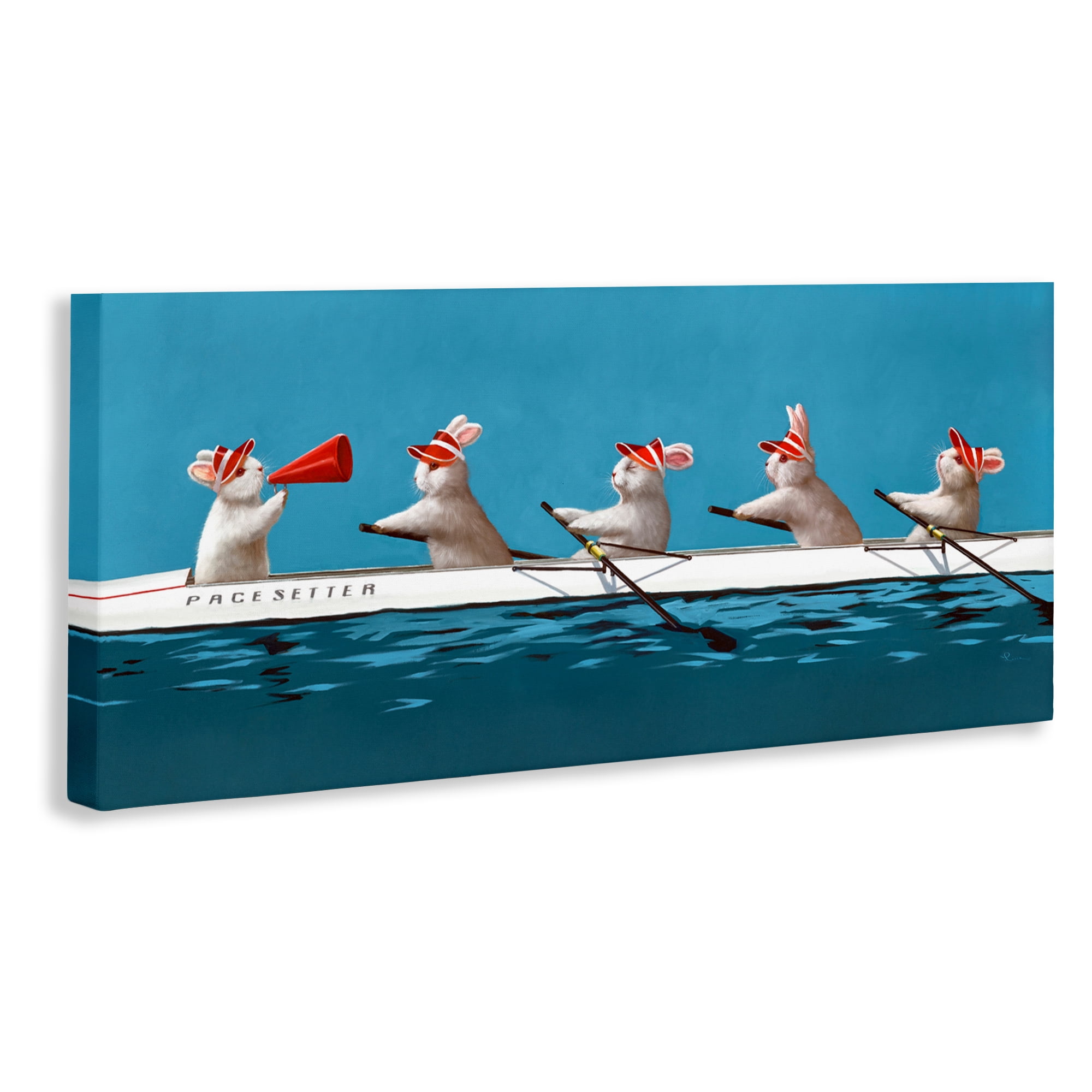 Stupell Industries Bunnies In The Boat Canvas Wall Art, design by Lucia Heffernan