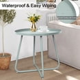 thumbnail image 6 of Hofitlead Outdoor Side Tables, Anti-Rust Metal End Table,Small Patio Table Round End Table Outdoor Table for Garden Balcony Yard ,Mint Green, 6 of 9