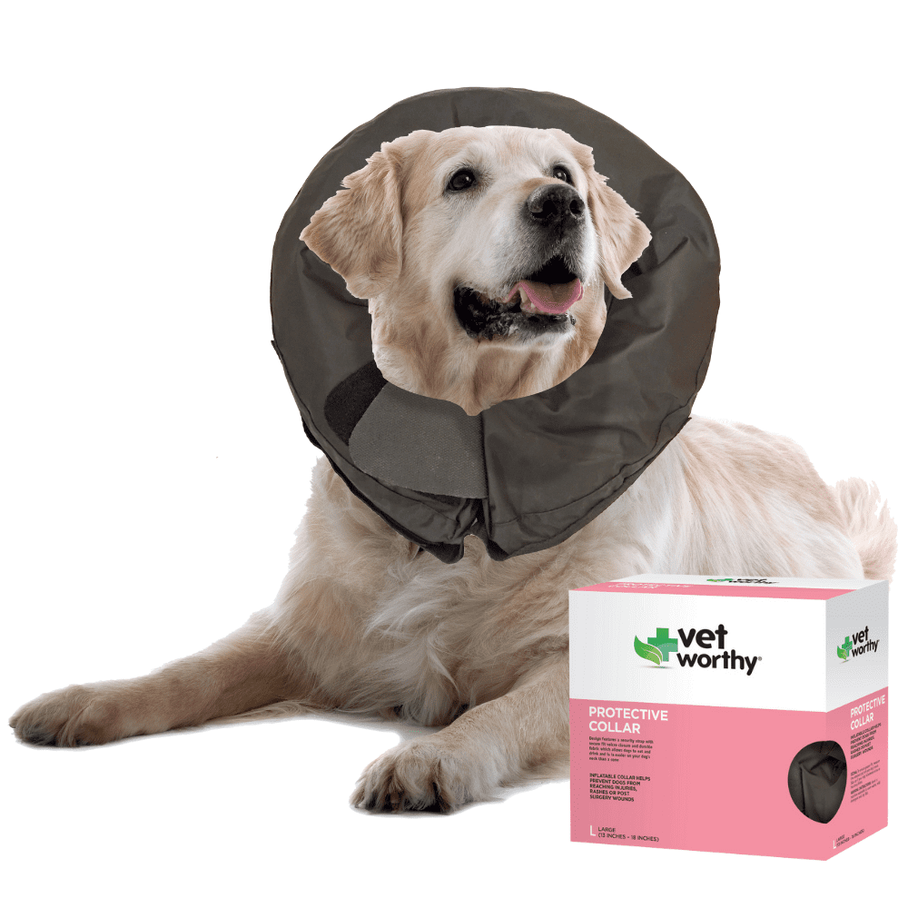 Vet Worthy Pet Soft Collar for Dogs Protective Inflatable Dog Collar for Wound Care, Post