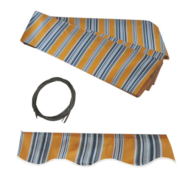ALEKO Auvent Rétractable 12x10 Pieds Remplacement de Tissu, Muti Rayé Couleur Coucher de Soleil
