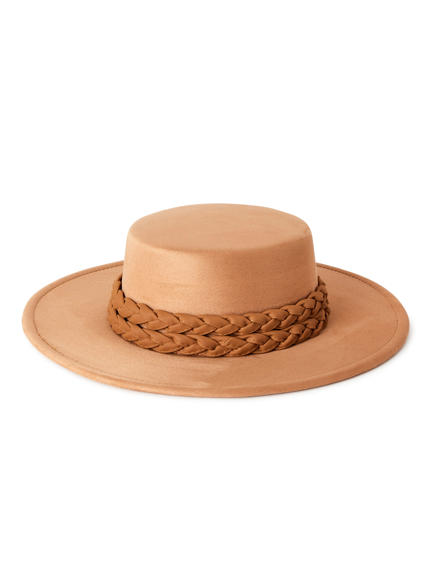 Time and Tru Adult Women's Boater Hat with Braided Trim - image 2 of 3