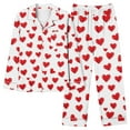 thumbnail image 6 of FDGIU Women Cute Heart Print Pajamas - 2 Piece Set Long Sleeve Sleepwear Button Down, 6 of 6