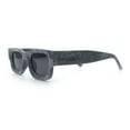 thumbnail image 6 of Small Thick Beveled Horn Rim Rectangle Plastic Mod Fashion Sunglasses Grey Marble - Black, 6 of 7