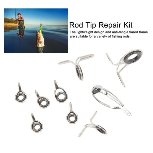 Repair 9 PCS Fishing Rod Tips Repair Kit Universal Ceramic Fishing Pole  Guides Eyelets Repair Kit For Fishing 