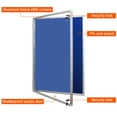 thumbnail image 3 of XIWODE Enclosed Bulletin Board with Aluminium Frame, Blue Fabric Notice Boards Cabinet, 36 x 24 Inch (8 x A4), 10 Colorful Push Pins Included for Display and Presentation, 3 of 6