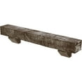thumbnail image 3 of Ekena Millwork 4"H x 8"D x 72"W Rough Cedar Faux Wood Fireplace Mantel Kit with Ashford Corbels, Vintage Mahogany, 3 of 10