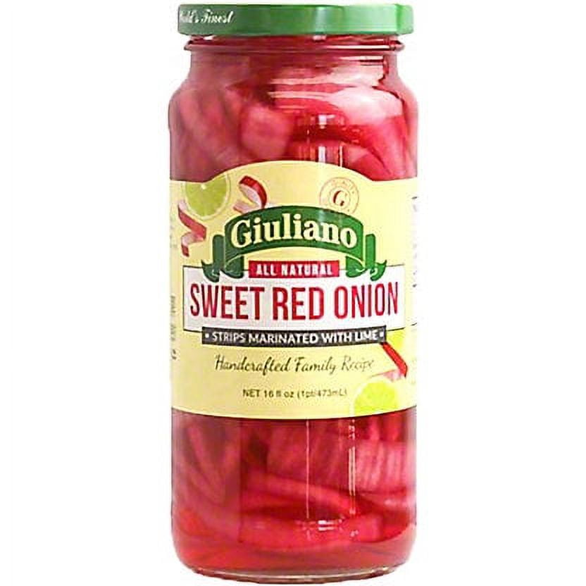  ♡ Onnie Pickled Onion 限定品 Giuliano Sweet Red Onion Strips Marinated with Lime, Kosher, 16oz