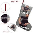 thumbnail image 5 of Nick Jonas Tema: Calcetines de Navidad, fino lino blanco para colgar en escaleras y chimenea, decoración navideña para el hogar, regalo de Navidad. 45cm × 32cm, 5 of 5
