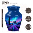 thumbnail image 2 of JAGASY Lavender Grass Urn for Brother and Sister - 3 Inch Little Northern Lights Urns for Ashes for Adult Men - Blue Mountain Urn for Loved Ones - Small Keepsake Sunset Urns for Cremation, 2 of 7