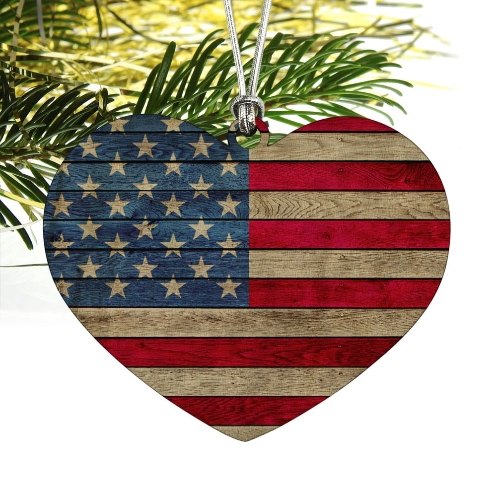 Rustic Idaho State Flag Distressed USA Wood Christmas Tree Holiday Ornament 
