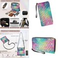 thumbnail image 4 of ZUXONGSY Colorful Mermaid Scale Print Women's Leather Crossbody Hobo Bag & Wallet Set, Medium Size Messenger Purse with Adjustable Shoulder Strap for Daily Use, 4 of 5