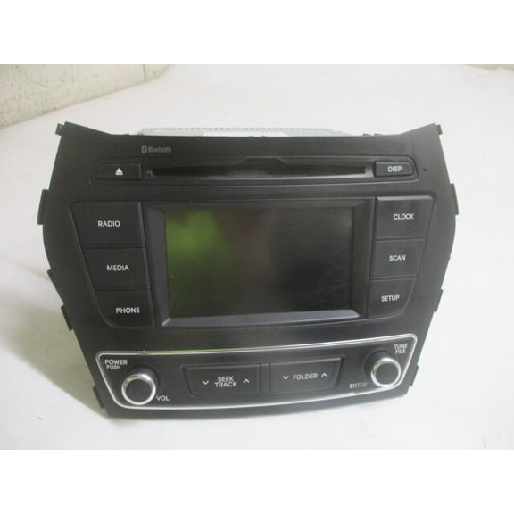 Pre-Owned 2017 2018 Hyundai Santa Fe Single Disc CD Bluetooth Player Radio Stereo OEM LKQ - Verify Specific Vehicle Fitment In Description - (Good)