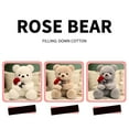 thumbnail image 4 of HBBKVI 9" Stuffed Teddy Bear Dolls with Rose, Soft Plush Animal Toys for Valentine's Day Her/Girlfriend Lover Mom Kids Gifts (Gray), 4 of 6
