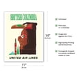 thumbnail image 2 of British Columbia - Northwest Indian Totem Pole - United Air Lines - Vintage Airline Travel Poster c.1960s - Fine Art Matte Paper Print (Unframed) 11x14in, 2 of 4