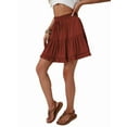 thumbnail image 1 of Women Boho Ruffled Tiered Swing Beach Skorts Drawstring High Waisted Tennis Golf Y2K Short Skirt Orange Color S, 1 of 10