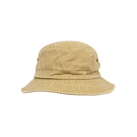 Top Headwear Washed Design Bucket Hat, Khaki M/L