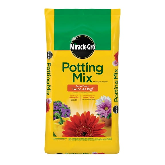 Miracle-Gro Potting Mix, For Indoor or Outdoor Potted Plants, Flowers, Shrubs, 50 qt.