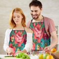 thumbnail image 3 of Pioneer Flower Floral Print Pattern Apron-Garden Aprons for Women with Pockets-Cotton Linen Waterproof Kitchen Cooking Gardening Aprons Adjustable for Kitchen,Cooking,BBQ and Salon 33x27 Inch, 3 of 3