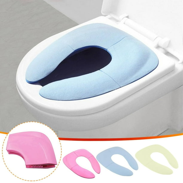 Xihbxyly Asiento de Inodoro Plegable para Entrenamiento, Diseño Ideal para Viajes, Almohadillas Antideslizantes para Mayor Comodidad, Fácil de Limpiar, Asiento de Inodoro Portátil, Seguro para Niños