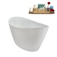thumbnail image 3 of 71" Streamline NB6360ORB Soaking Glossy White Freestanding Tub and Tray With Internal Drain in Matte Oil Rubbed Bronze, 3 of 7